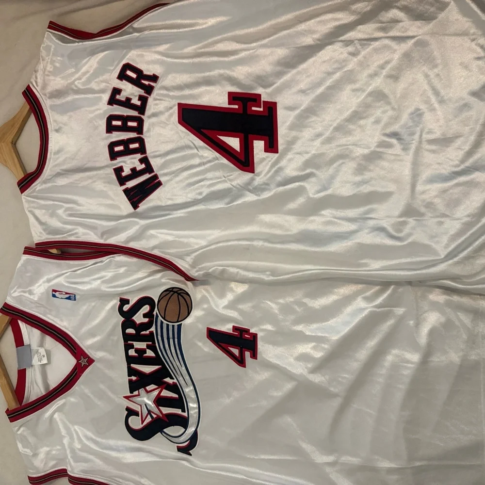 Webber NBA Sixers White and Red Jersey - Picture 2 of 2